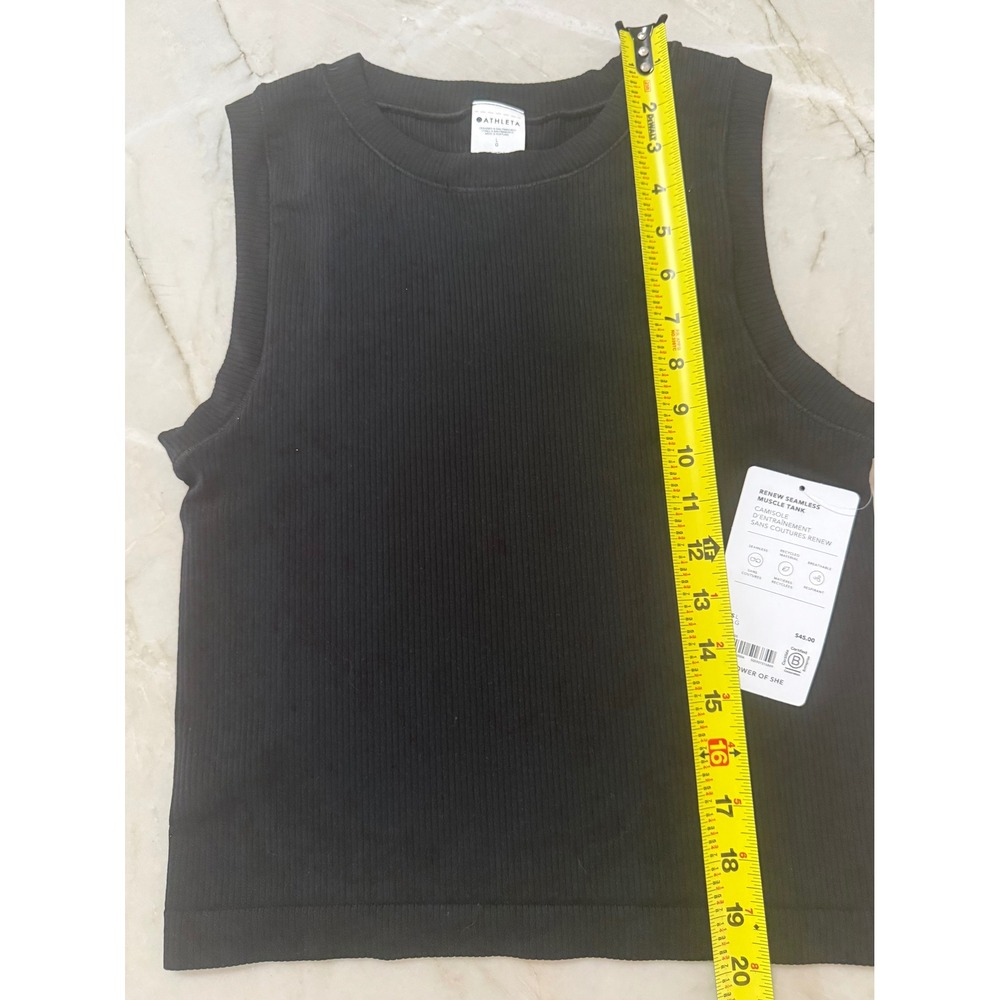 Women's Athleta Renew Seamless Muscle Tank Black Ribbed Top Size Large NWT - Picture 4 of 8